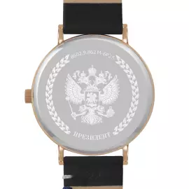 Наручные кварцевые часы Президент черно-золотистые, с черным ремешком