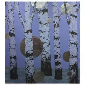 The painting is the author's "Pacification"