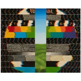 The painting is the author's "Noise"