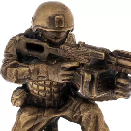 Скульптура из бронзы "Спецназовец с пулеметом"