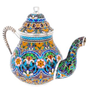 Чайный набор "Царский" на 2 персоны, финифть