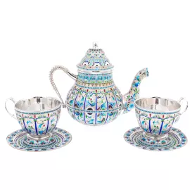 Чайный набор "Боярский" на 2 персоны, финифть