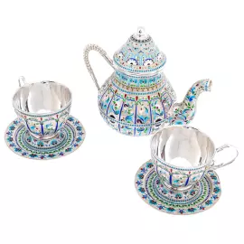 Чайный набор "Боярский" на 2 персоны, финифть