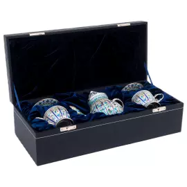 Чайный набор "Боярский" на 2 персоны, финифть