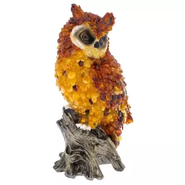 Скульптура из янтаря "Сова на пне"