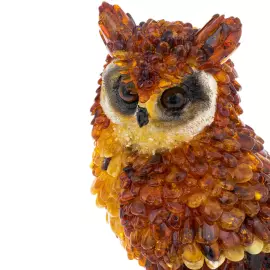 Скульптура из янтаря "Сова на пне"