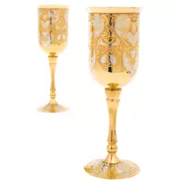 Wine set of 2 glasses on a plate, Zlatoust