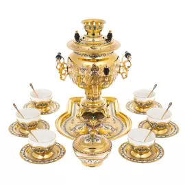 Чайный набор с самоваром на 6 персон, Златоуст