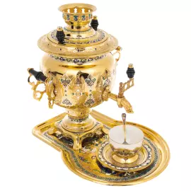 Чайный набор с самоваром на 6 персон, Златоуст