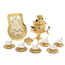Чайный набор с самоваром на 6 персон, Златоуст