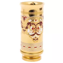 Набор для водки с икорнцей "Дары Нептуна" с яшмой и эмалью, Златоуст