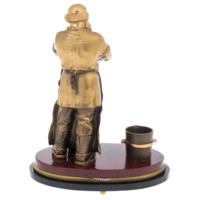 Bronze statuette "Blacksmith" on jasper