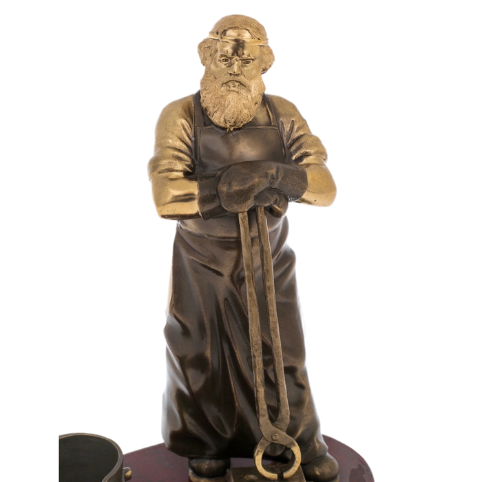 Bronze statuette "Blacksmith" on jasper