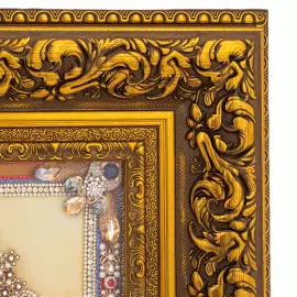 Икона с драгоценными камнями "Преподобный Серафим Саровский" с жемчугом