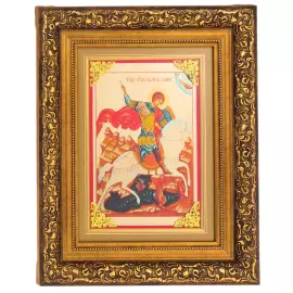 Painting on gold leaf "George the Victorious"
