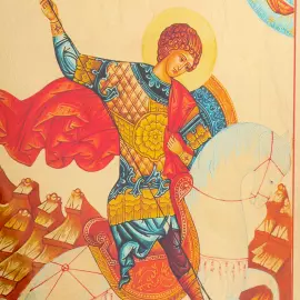 Painting on gold leaf "George the Victorious"