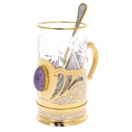 Подстаканник для чая "Чары" с чароитом, Златоуст