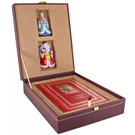 Подарочный набор "Новогодние рассказы" с книгой и майоликой 2-е игрушки