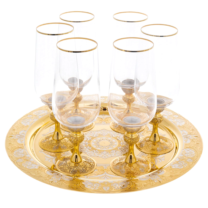 Champagne set "Sun" for 6 persons, Zlatoust