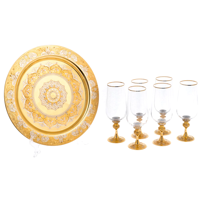 Champagne set "Sun" for 6 persons, Zlatoust