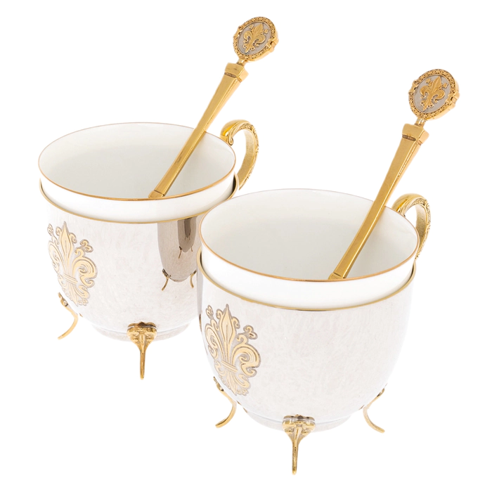 Florentine Lily coffee set for 2 persons, 4 pieces, Zlatoust