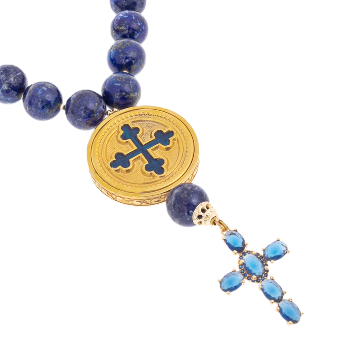 Orthodox rosary "Vera" with lapis lazuli, Chrysostom
