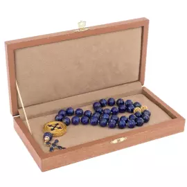 Четки православные "Вера" с лазуритом, Златоуст