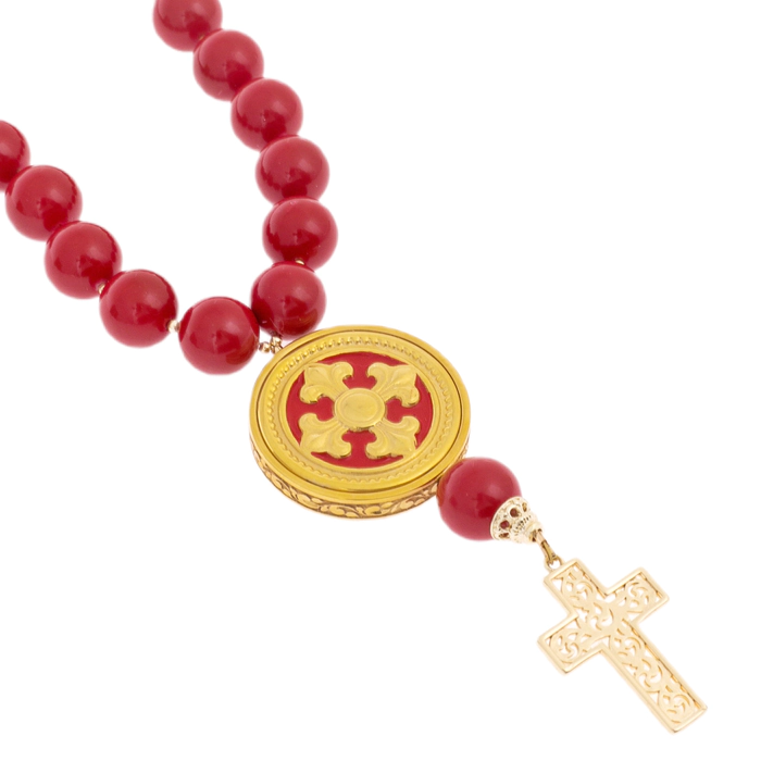 Orthodox rosary "Vera" with majolica, Chrysostom