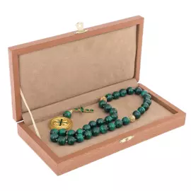 Четки православные "Вера" с малахитом, Златоуст