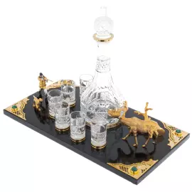 Набор водочный "Охота на лося" на 6 персон, Златоуст