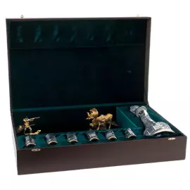 Набор водочный "Охота на лося" на 6 персон, Златоуст