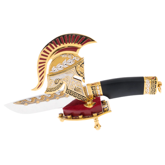 Decorative knife "Troy" on a stand, Zlatoust