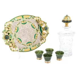 Набор для виски и коньяка "Феерия" с нефритом, на 4 персоны, Златоуст