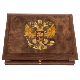 Шкатулка из ореха и янтаря "Россия"