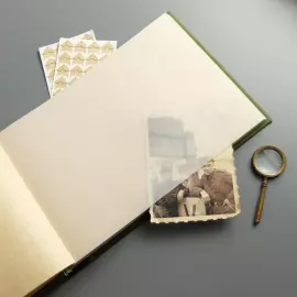 Фотоальбом из натуральной кожи "Дуб, растущий сквозь время" цвет зеленый