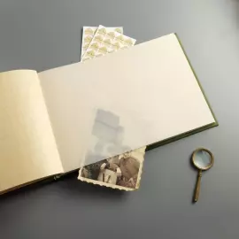 Фотоальбом из натуральной кожи "Дуб, растущий сквозь время" цвет зеленый