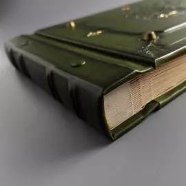 Фотоальбом из натуральной кожи "Дуб, растущий сквозь время" цвет зеленый