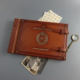 Фотоальбом из натуральной кожи "Честь. Долг. Отечество"