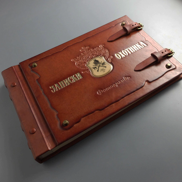 Genuine leather photo album "Notes of a Hunter"