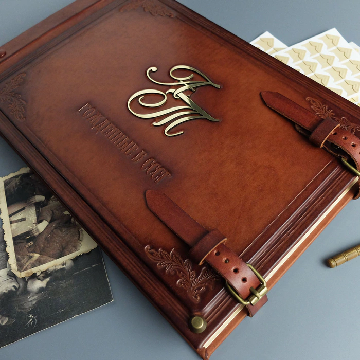 Genuine leather photo album "Born in the USSR"