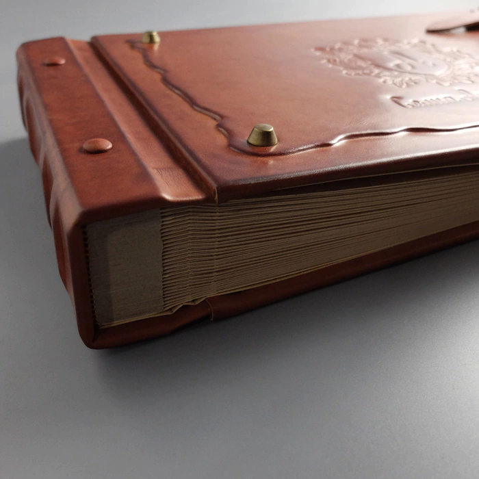 Genuine leather photo album "Family" with coat of arms