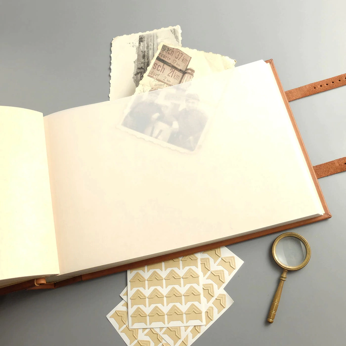 Genuine leather photo album "Family" with coat of arms