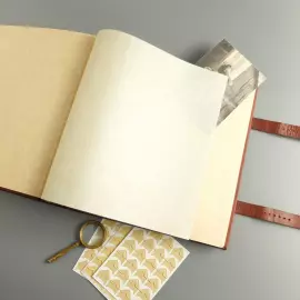 Фотоальбом из натуральной кожи "Древо" с латунной рамкой