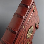 Genuine leather photo album "Tree" with brass frame