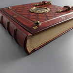Genuine leather photo album "Tree" with brass frame