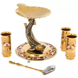 Набор икорный с яшмой "Белуга" на 3 персоны, Златоуст