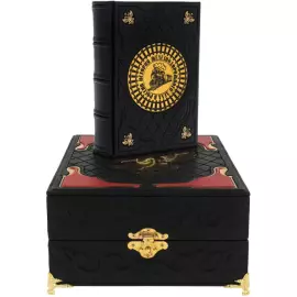 Leather-bound gift book "The history of railway business in Russia" in a box