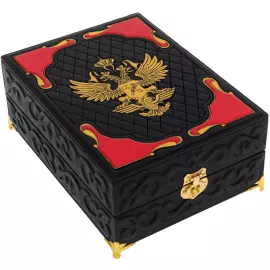 Leather-bound gift book "The history of railway business in Russia" in a box