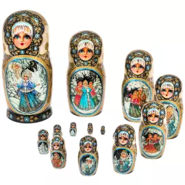 Матрешка на 15 мест "Зимняя" 33 см
