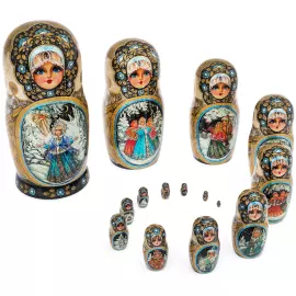 Матрешка на 15 мест "Зимняя" 33 см